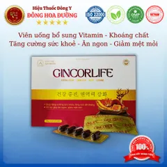 GINCORLIFE ÍCH NHÂN (hộp 60 viên) - Bổ sung vitamin và dưỡng chất từ Hồng sâm, Linh chi giúp ăn ngon, tăng sức đề kháng 813091