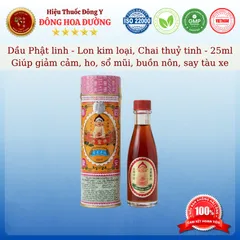 DẦU PHẬT LINH CAO CẤP (chai 25ml) - Chai thủy tinh đựng trong lon kim loại - Giúp giảm cảm cúm, say tàu xe, buồn nôn