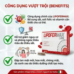 Sắt Liposome Lipofermax Ý - Giúp Bổ Máu, Dễ Hấp Thu, Ann Toànn Cho Mẹ Bầu, Sau Sinh, Người Lớn.