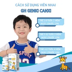 VIên Nhai Canxi GH Genki Nhật Bản - Viên nhai hỗ trợ tăng chiều cao cho bé hộp 90 viên
