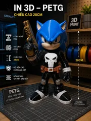 MÔ HÌNH SONIC THE PUNISHER IN 3D CAO 28CM