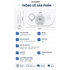 [CHÍNH HÃNG]Sạc Không Dây 3 Trong 1 HiTUNY G21 Qi2.2 25W, Sạc iPhone Apple Watch AirPods, Gập Gọn Tiện Lợi
