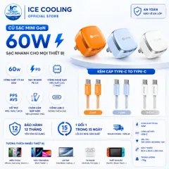 [ Có 3C]Củ Sạc Nhanh UTTA GaN 60W PD17C Mini, Sạc PD PPS AVS, Cổng Type-C, Chân Gập Gọn, Bảo Hành 12 Tháng