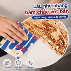 Cuộn Khăn Lau Đa Năng Họa Tiết Chó Mèo Dễ Thương (20 Tờ - Size 25cm) - Khăn Lau Xé Tay Nhà Bếp Thấm Hút Dầu Mỡ