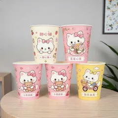 SÉT 50 CỐC GIẤY DÙNG 1 LẦN 220ML HÌNH MÈO NGỌT NGÀO - Ly Giấy Cao Cấp Chống Thấm Nước Dùng Cho Tiệc Tùng, Văn Phòng