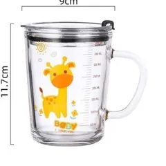 [THANH LÝ] Combo 3 Cốc Thủy Tinh Chia Vạch Kèm Ống Hút 400ml, Nắp Chống Tràn Họa Tiết Cute Cho Bé Uống Sữa, Pha Đồ Uống