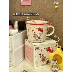 [Mã M08] Cốc Sứ Kèm Thìa Sanrio Siêu Cute - Ly Sứ 340ml Hình Hello Kitty, Kuromi, My Melody, Cinnamoroll Làm Quà Tặng