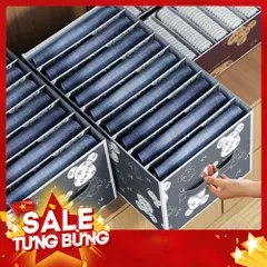 Hộp Vải Đựng Quần Áo Chia 9 Ngăn - Tiện Dụng Gấp Gọn Có Họa Tiết Sắc Nét 813326