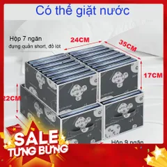 Hộp Vải Đựng Quần Áo Chia 9 Ngăn - Tiện Dụng Gấp Gọn Có Họa Tiết Sắc Nét 813326