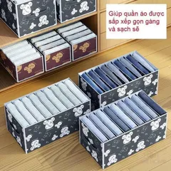 Hộp Vải Đựng Quần Áo Chia 9 Ngăn - Tiện Dụng Gấp Gọn Có Họa Tiết Sắc Nét 813326