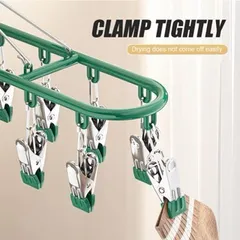 Giá Phơi Tất 18 Kẹp - Móc Treo Sấy Nhỏ Giọt Bằng Thép Không Gỉ, Tiện Lợi Cho Quần Áo Trẻ Em 813332