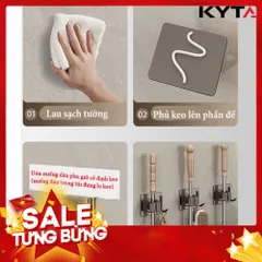 Móc Treo Chổi, Cây Lau Nhà Kyta - Kèm Keo Dán Cực Chắc, Tiện Lợi 813338
