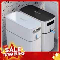 Thùng rác thông minh 12L ECOCO nắp kín tự động đóng gói 813340