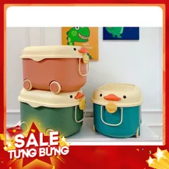 Thùng đựng đồ chơi cho bé hình vịt heo có bánh xe 813341