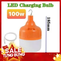 Bóng đèn LED sạc tích điện 150W với 3 chế độ sáng, chống nước, dùng khi mất điện 813345