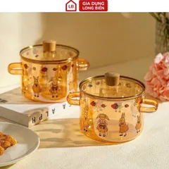 Nồi thủy tinh cao cấp chịu nhiệt độ cao với núm gấu Bear 1700ml 813367