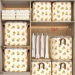Combo 3 túi đựng chăn màn quần áo đủ kích cỡ gấp họn hình gấu 813385