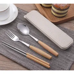 Bộ Thìa Dĩa Inox Cao Cấp - Thiết Kế Sang Trọng - Dùng Cho Gia Đình tặng kèm hộp 813404