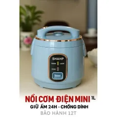 Nồi Cơm Điện SHAHP [1L/1.2L/1.8L] - Lòng Nồi Chống Dính Cao Cấp, Màu Xanh Pastel Sang Trọng - Nấu Cơm Chín Nhanh 813415
