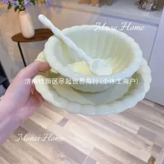 Bát Sứ Decor Hình Hoa Kèm Thìa Xoắn - Chén Ăn Dặm, Đựng Salad Sứ Cao Cấp Phong Cách Pháp Tiểu Thư 813436
