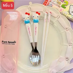 Set Thìa Đũa Dĩa Inox Kèm Hộp Đựng Hình Nhân Vật Hoạt Hình Dễ Thương - Bộ Đồ Ăn Văn Phòng, Mang Đi Học, Du Lịch Cute