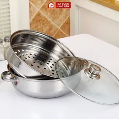 Nồi hấp inox 2 tầng đường kính 28cm dùng mọi loại bếp 813460