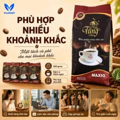 Cà Phê Huy Tùng Maxio 500g – Cà Phê Rang Xay Pha Phin, Hương Thơm Đậm Đà, Vị Cân Bằng