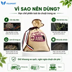 Túi chống chuột AMB chính hãng, đuổi chuột ô tô hiệu quả, ngăn chuột cắn dây điện