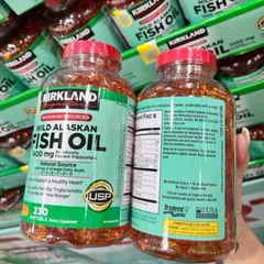 Viên uống Kirkland Signature Wild Alaskan Fish Oil 1400 mg |230 viên| Cung cấp các chuỗi Acid béo Omega & Kiểm soát các phản ứng viêm trong cơ thể [SP Chuẩn Mỹ]