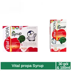 Vital Propa Syrup giúp giảm ho, giảm đờm, giảm đau rát họng do ho kéo dài (hộp 30 gói & hộp 100ml)