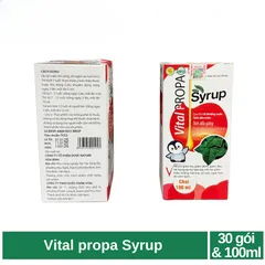 Vital Propa Syrup giúp giảm ho, giảm đờm, giảm đau rát họng do ho kéo dài (hộp 30 gói & hộp 100ml)