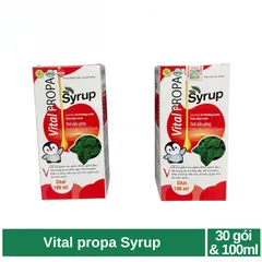 Vital Propa Syrup giúp giảm ho, giảm đờm, giảm đau rát họng do ho kéo dài (hộp 30 gói & hộp 100ml)