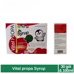Vital Propa Syrup giúp giảm ho, giảm đờm, giảm đau rát họng do ho kéo dài (hộp 30 gói & hộp 100ml)