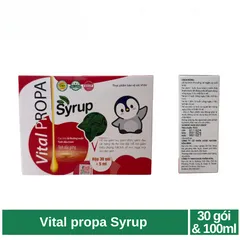 Vital Propa Syrup giúp giảm ho, giảm đờm, giảm đau rát họng do ho kéo dài (hộp 30 gói & hộp 100ml)