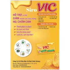 Siro Vic - Hỗ Trợ Giảm Ho, Sổ Mũi, Đau Đầu Do Cảm Lạnh Hộp 12 gói