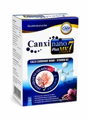 Thực Phẩm Bổ Sung Canxi Nano Plus MK7- Hộp 30 Viên Dùng Được Từ 4 Tuổi Trở Lên