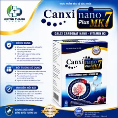 Thực Phẩm Bổ Sung Canxi Nano Plus MK7- Hộp 30 Viên Dùng Được Từ 4 Tuổi Trở Lên