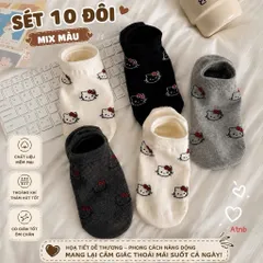 Set 5 đôi tất vớ nữ cổ cao họa tiết gấu, cotton mềm mại, co giãn – JIN-2512-CB5 813787