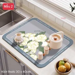 Thảm Lót Ly Thấm Hút Nhanh Khô, Chống Trượt, Chống Tia Nước, S: 30x40cm 813792