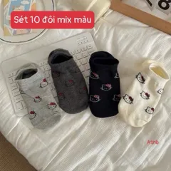 Set 5 đôi tất vớ nữ cổ cao họa tiết gấu, cotton mềm mại, co giãn – JIN-2512-CB5 813787