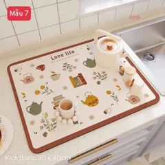 Thảm Lót Ly Thấm Hút Nhanh Khô, Chống Trượt, Chống Tia Nước, S: 30x40cm 813792
