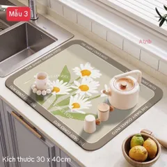 Thảm Lót Ly Thấm Hút Nhanh Khô, Chống Trượt, Chống Tia Nước, S: 30x40cm 813792