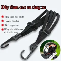 Dây Thun Ràng Hàng Xe Máy Xe Điện - Dây Ràng Mũ Bảo Hiểm Tích Hợp 4 Sợi, Điều Chỉnh 60cm - 90cm 813810