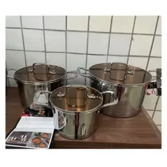 Bộ Nồi Inox Cao Cấp Miisu - Inox 304 Sáng Bóng, Nắp Kính Cường Lực, Dùng Cho Mọi Loại Bếp (Bếp Từ, Bếp Hồng Ngoại) 813817