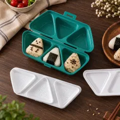 Khuôn cơm nắm tam giác, Khuôn 6 ô (6,5cm) - Bộ khuôn ép cơm Onigiri, làm sushi bento kiểu Nhật tiện lợi 813820