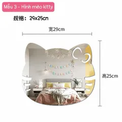 Gương Trang Trí Treo Tường Hình Thú Cưng Cute, Gương Decor Phòng Ngủ Cho Bé, Gương Soi Hình Động Vật Đáng Yêu