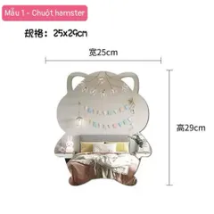 Gương Trang Trí Treo Tường Hình Thú Cưng Cute, Gương Decor Phòng Ngủ Cho Bé, Gương Soi Hình Động Vật Đáng Yêu