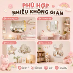 Gương Trang Trí Treo Tường Hình Thú Cưng Cute, Gương Decor Phòng Ngủ Cho Bé, Gương Soi Hình Động Vật Đáng Yêu