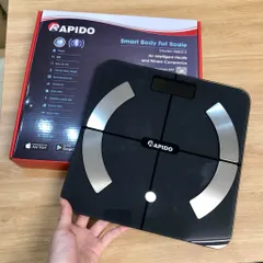Cân Sức Khỏe Thông Minh Rapido RSB02-S, Đo 8 Chỉ Số Cơ Thể (BMI, Mỡ, Nước, Cơ, Xương...), Kết Nối App Điện Thoại