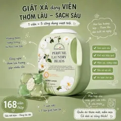 Viên Giặt Xả Cao Cấp Xun Qiao Monet Garden Hương Hoa Sơn Trà 168 Viên - Công Nghệ 5in1 Lưu Hương Lâu, Làm Sạch Sâu
